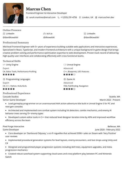 Modern template preview